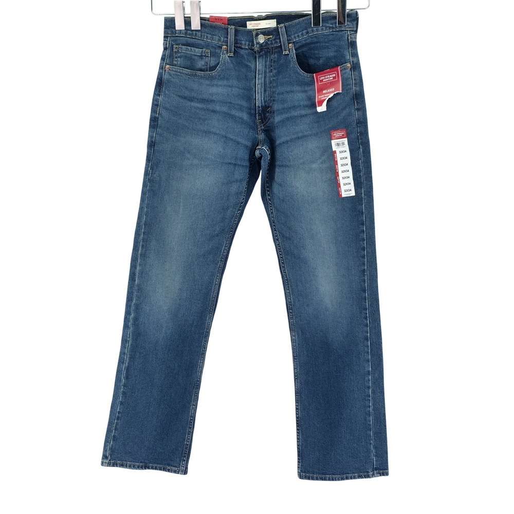 Levi Strauss Signature Relaxed Fit Jeans Mens 32x34 Blue Denim Straight Leg NWT